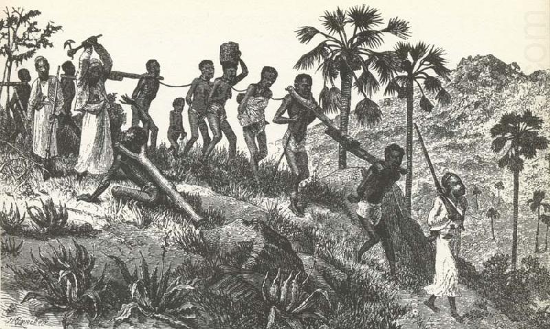 Okade wide each other drove African slave to slavmarknaden, unknow artist